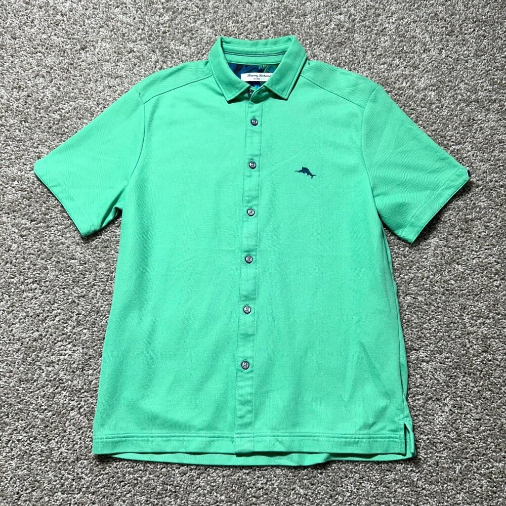 Tommy Bahama Island Zone Polo Shirt Sz S Button-Up Short Sleeve Tropical Print - Picture 2 of 12